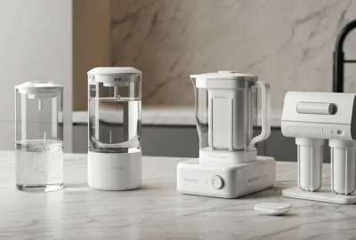 water filter on modern kitchen counter